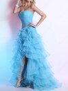 A-line Sweetheart Organza Asymmetrical Tiered Prom Dresses #02014289