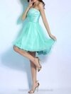 A-line Sweetheart Tulle Satin Short/Mini Rhinestone Homecoming Dresses #02051635