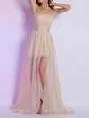 A-line Sweetheart Chiffon Lace Floor-length Ruffles Evening Dresses #02023094