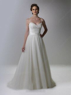 Spaghetti Straps Sweetheart Ivory Tulle Beading Famous Mother of the Bride Dresses #01021267