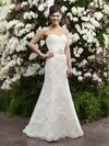 Beautiful Sheath/Column Ivory Lace Sashes / Ribbons Sweep Train Wedding Dresses #00016131
